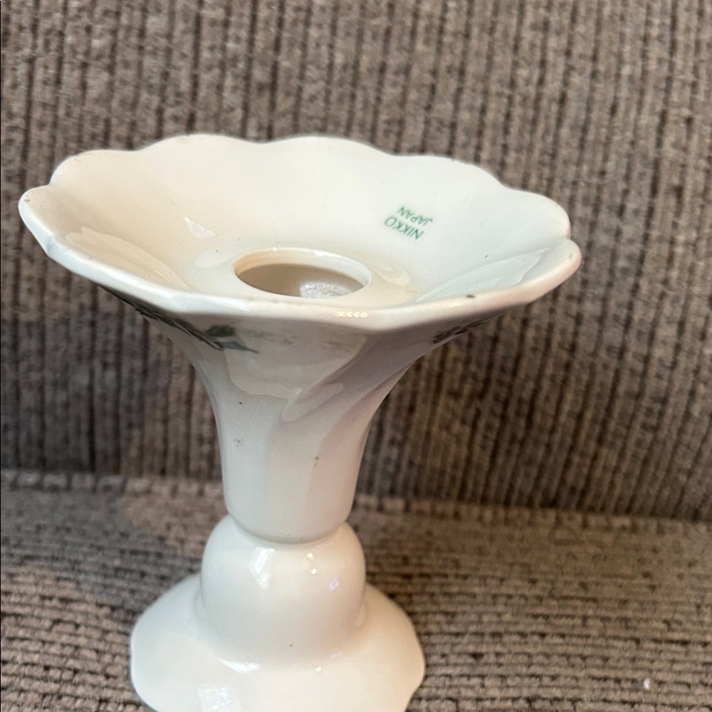 Nikko Ceramics White Candle Holder